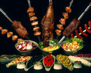 Traditional Brazilian food - churrascaria barbecue meat