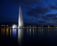Geneva - the Lake and the famous Jet d'Eau fountain