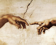 Rome - Vatican - Sistine Chapel, Michelangelo's fresco of Adam's creation